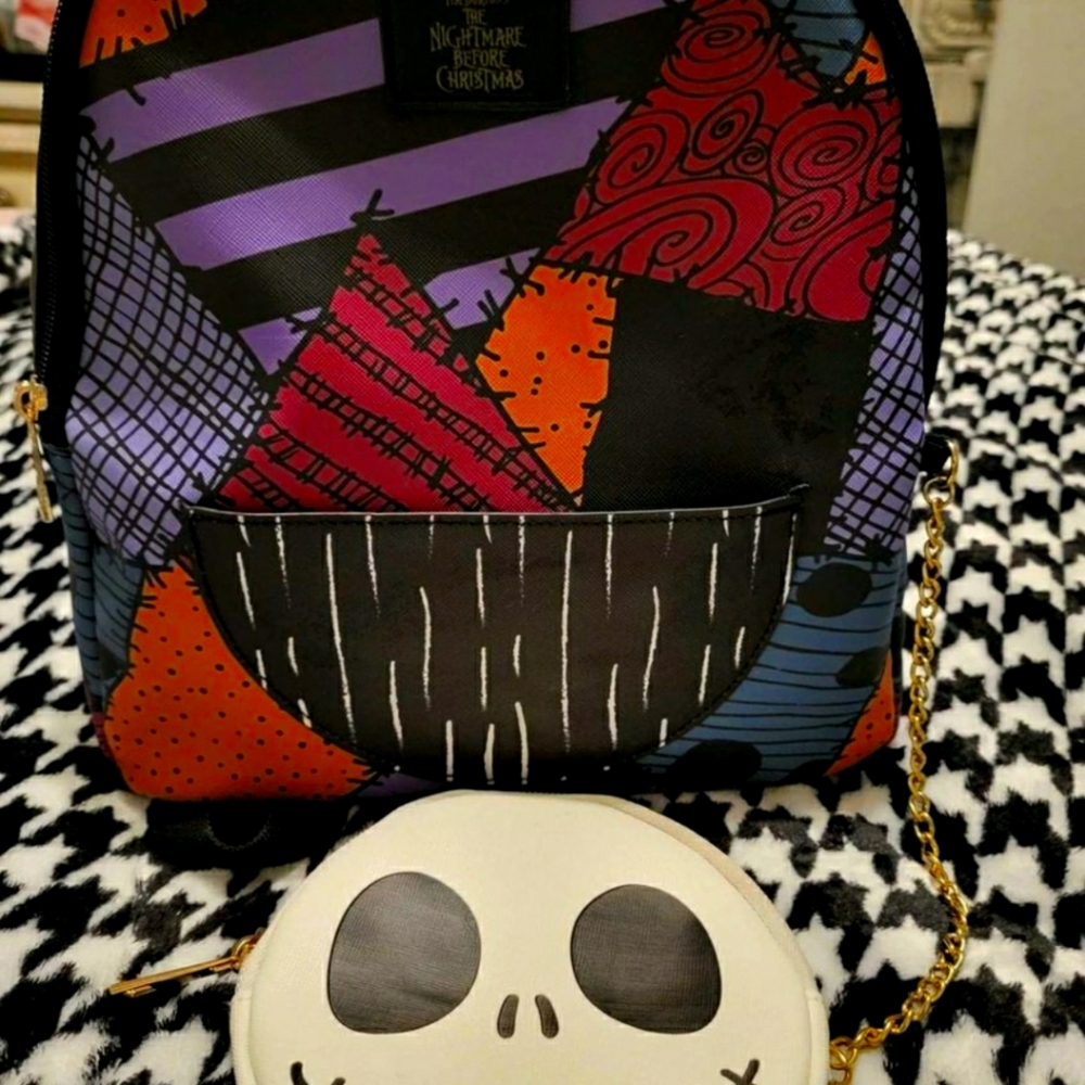 Disney Tim Burton's Nightmare Before Christmas Jack & Sally Backback purse